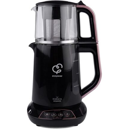 Karaca Çaysever 1,5L 1700W Théière Bouilloire Parlante Sans BPA avec Filtre à Thé